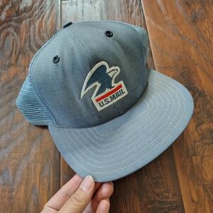 Vintage 80s USPS Mail faded snapback Cap hat size small Distressed